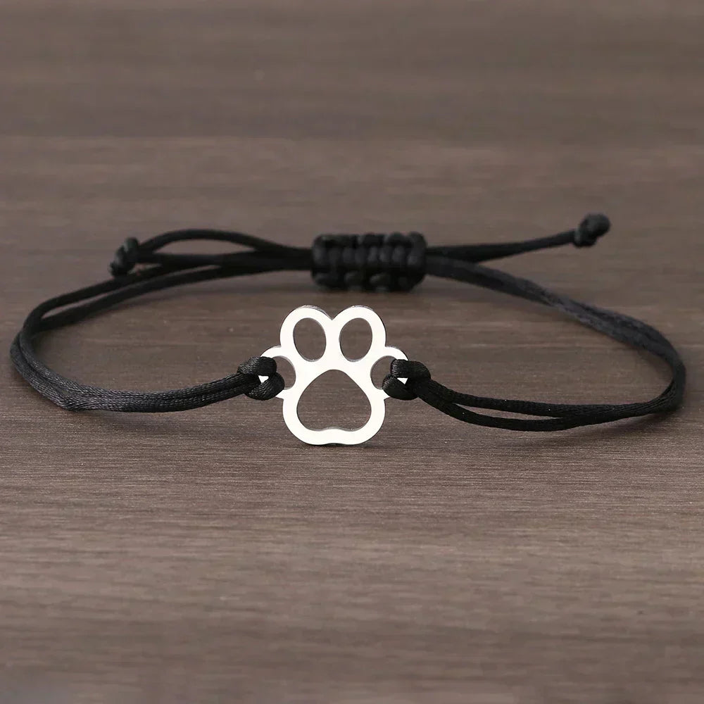Pulsera ajustable con cordón negro y rojo