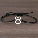 Pulsera ajustable con cordón negro y rojo