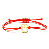 Pulsera ajustable con cordón negro y rojo