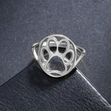 Anillo para patas delicado: anillo abierto de acero inoxidable con motivo animal