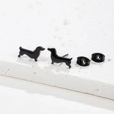Pendientes de dachshund: pendientes minimalistas con motivos de perros, fabricados en metal