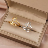Anillo Infinity Paw ajustable de acero inoxidable: un anillo de pareja simbólico para mujer