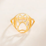 Anillo para patas delicado: anillo abierto de acero inoxidable con motivo animal