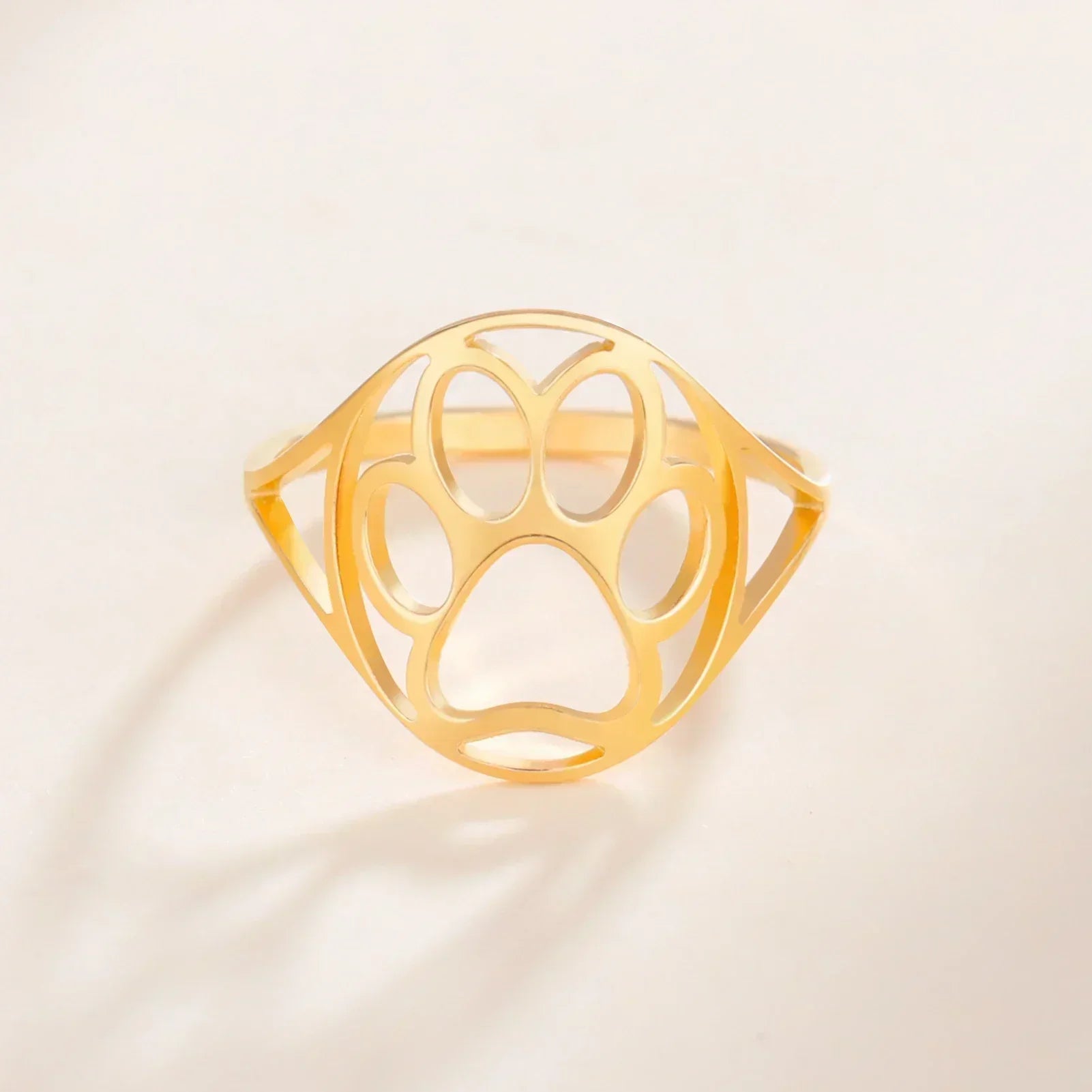 Anillo para patas delicado: anillo abierto de acero inoxidable con motivo animal