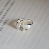 Anillo Ajustable Teckel en Plata – Diseño Elegante Hecho a Mano