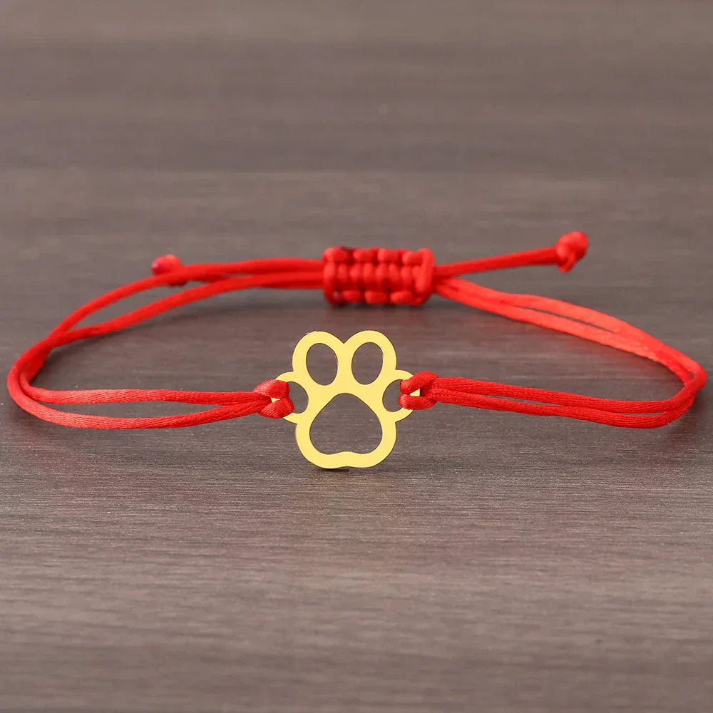Pulsera ajustable con cordón negro y rojo