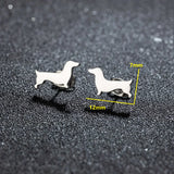 Pendientes de dachshund: pendientes minimalistas con motivos de perros, fabricados en metal