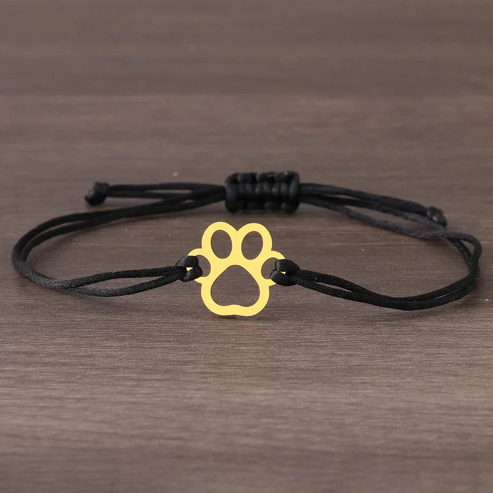 Pulsera ajustable con cordón negro y rojo