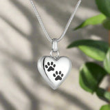 Collar Urna Conmemorativa con Huella en Corazón – Acero Inoxidable