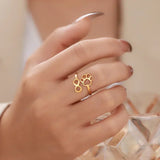 Anillo Infinity Paw ajustable de acero inoxidable: un anillo de pareja simbólico para mujer