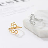 Anillo Infinity Paw ajustable de acero inoxidable: un anillo de pareja simbólico para mujer