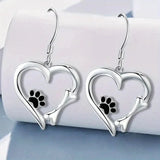 Pendientes en forma de corazón con huellas de patas: joyas de plata con un toque divertido