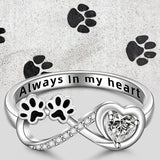 Anillo Huella Infinito con Corazón – Circonitas Brillantes