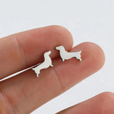 Pendientes de dachshund: pendientes minimalistas con motivos de perros, fabricados en metal
