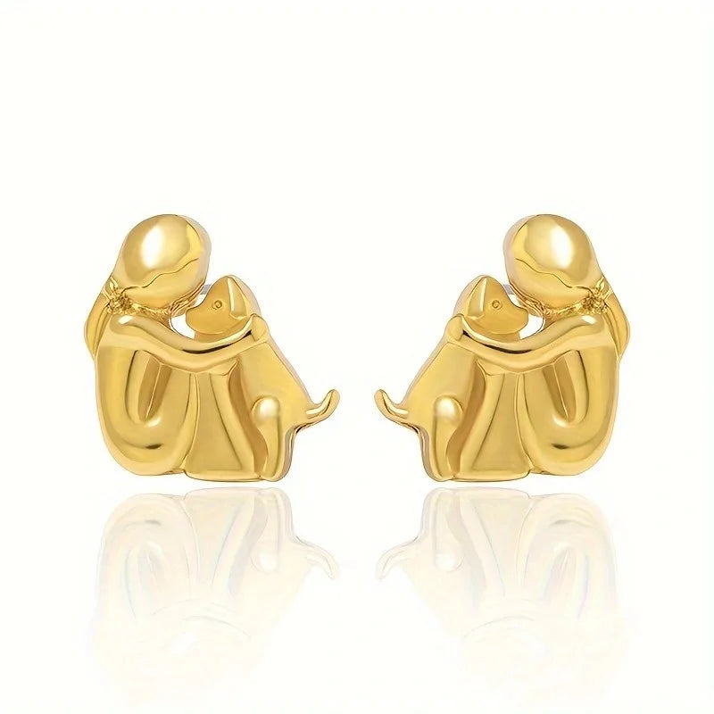 Pendientes bonitos, bicolores y envolventes, de plata y oro