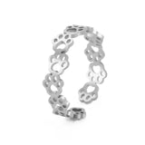 Anillo Ajustable de Huella en Acero Inoxidable – Elegante y Duradero