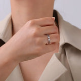 Anillo para el dedo anular de acero inoxidable para mujer