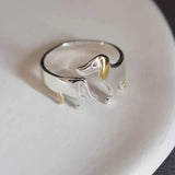 Anillo Ajustable Teckel en Plata – Diseño Elegante Hecho a Mano