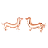 Pendientes de perrito hechos de plata
