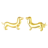 Pendientes de perrito hechos de plata