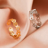 Anillo Ajustable de Huella en Acero Inoxidable – Elegante y Duradero