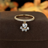 Anillo Paw & Heart – en colores dorado y plateado
