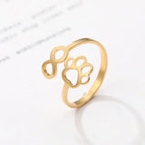 Anillo Infinity Paw ajustable de acero inoxidable: un anillo de pareja simbólico para mujer
