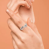 Anillo Huella Infinito con Corazón – Circonitas Brillantes