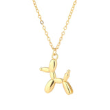 Collar Balloon Dog: collar femenino y divertido con un colgante de animal, en color dorado