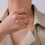 Anillo para el dedo anular de acero inoxidable para mujer