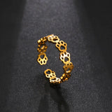 Anillo Ajustable de Huella en Acero Inoxidable – Elegante y Duradero