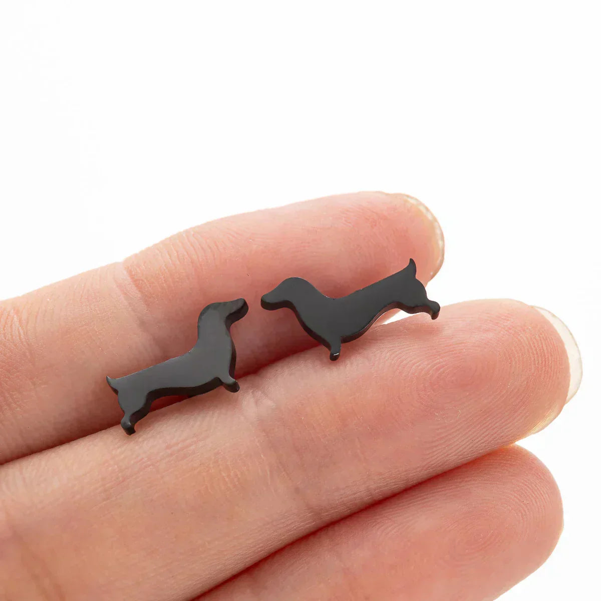 Pendientes de dachshund: pendientes minimalistas con motivos de perros, fabricados en metal