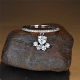 Anillo Paw & Heart – en colores dorado y plateado
