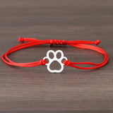 Pulsera ajustable con cordón negro y rojo