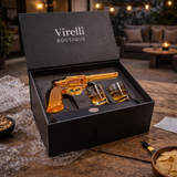 Botella de whisky – Edición Set de Revólver con Vasos