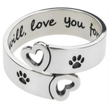 Anillo Ajustable Corazón en Acero Inoxidable