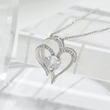 Collar con dos corazones y circonitas – collar ajustable para mujer