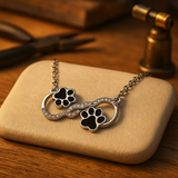 Infinite Love - Dog Paw Necklace with Zirconia