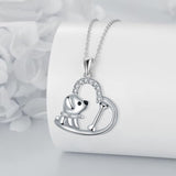 Colgante de corazón «Compañero fiel» con cadena de plata