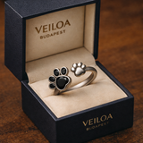 Anillo ajustable y creativo con bonitas huellas de patitas