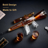 Botella de whisky - Edición Set Fusil con Vasos