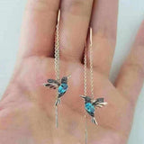 Pendientes de colibrí con esmalte y circonita